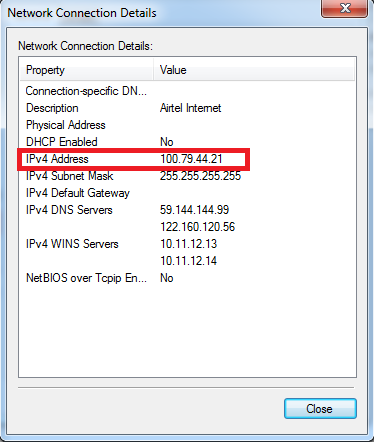 how to find ip address of internet service provider