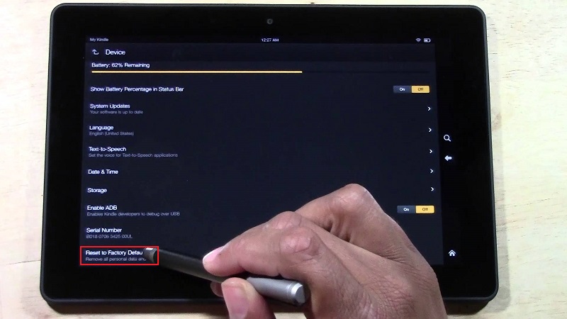 how to reset my Kindle Fire