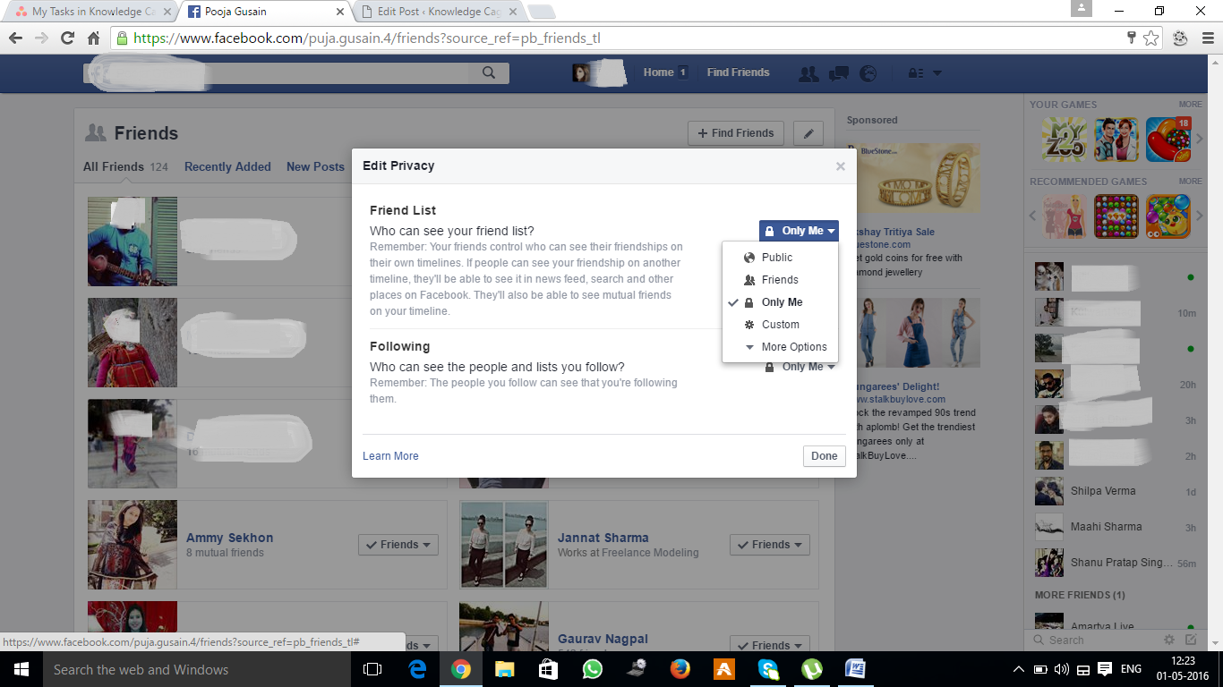 can you hide your profile from a friend on facebook