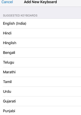 How to change keyboard in iOs
