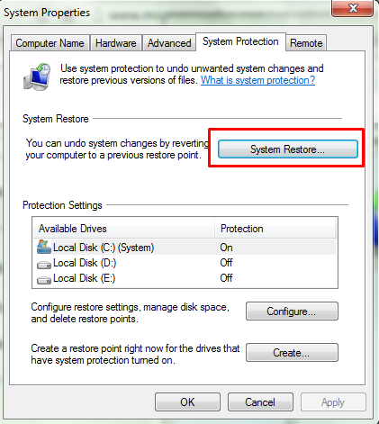 How to perform a system restore for Windows 7