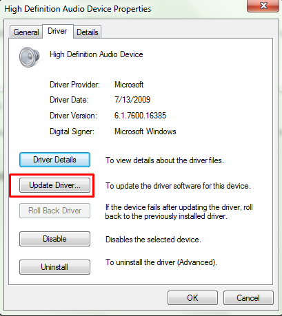 windows 7 driver updates