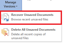 How to recover unsaved word document