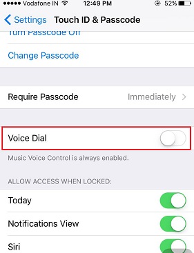 how to disable voice control