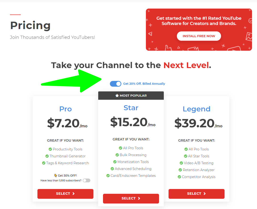 TubeBuddy-Pricing