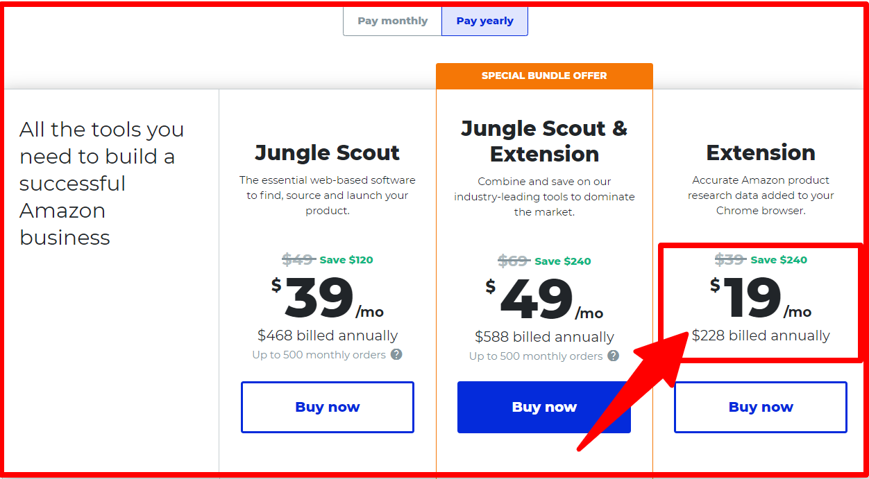 Jungle Scout Review - Pricing