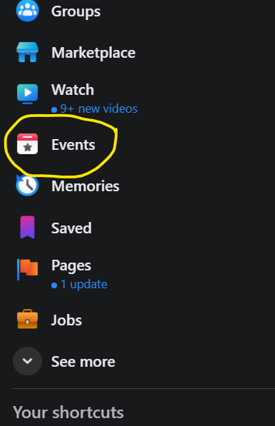 click on Events