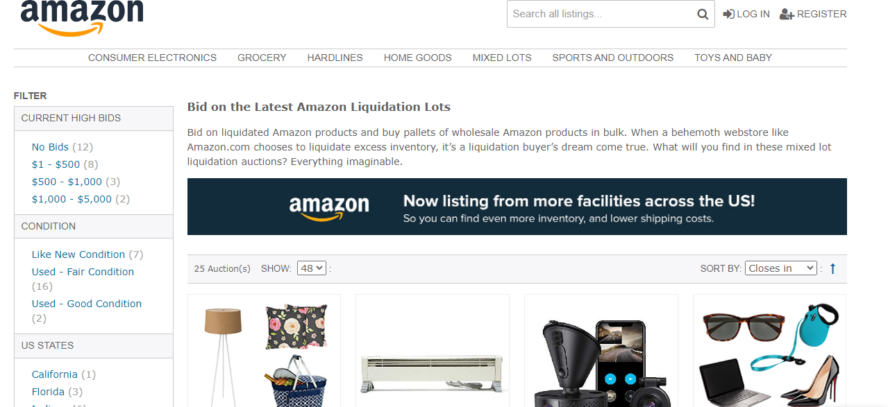 Aste di liquidazione Amazon