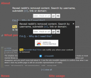 Reddit messages and posts can be restored with Removeddit