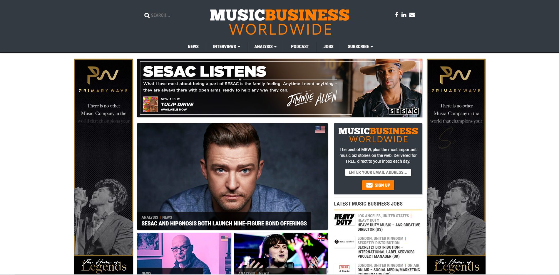 Music Business Worldwide Dashboard