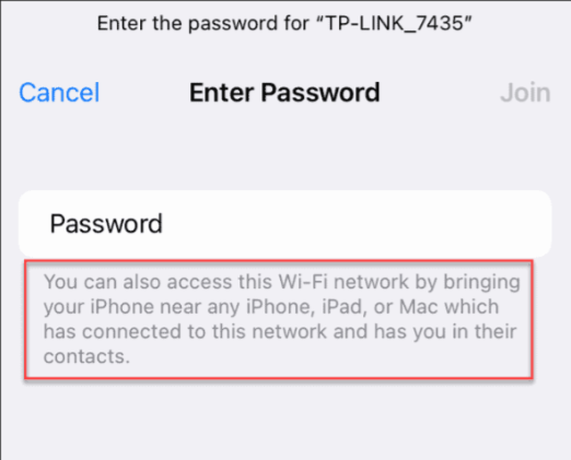 Near devices- Sending the password from the iPhone