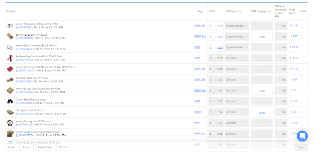 Sellerboard Product Insights Features