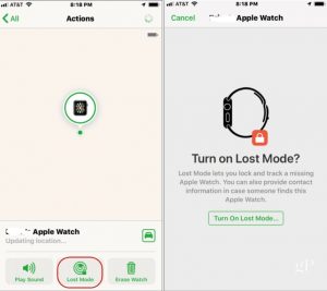 lost mode in apple watch