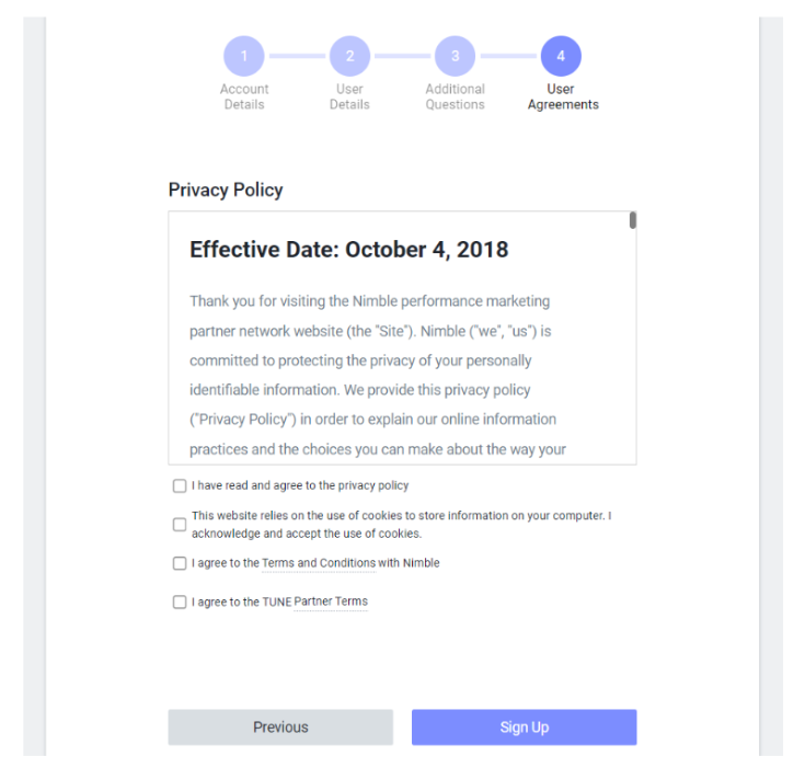 Fill The User Agreements Details