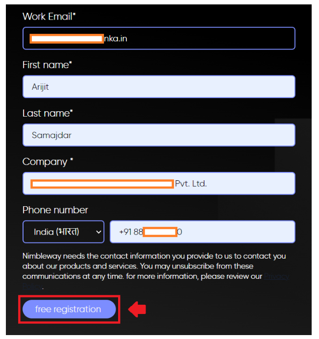 filled the required information